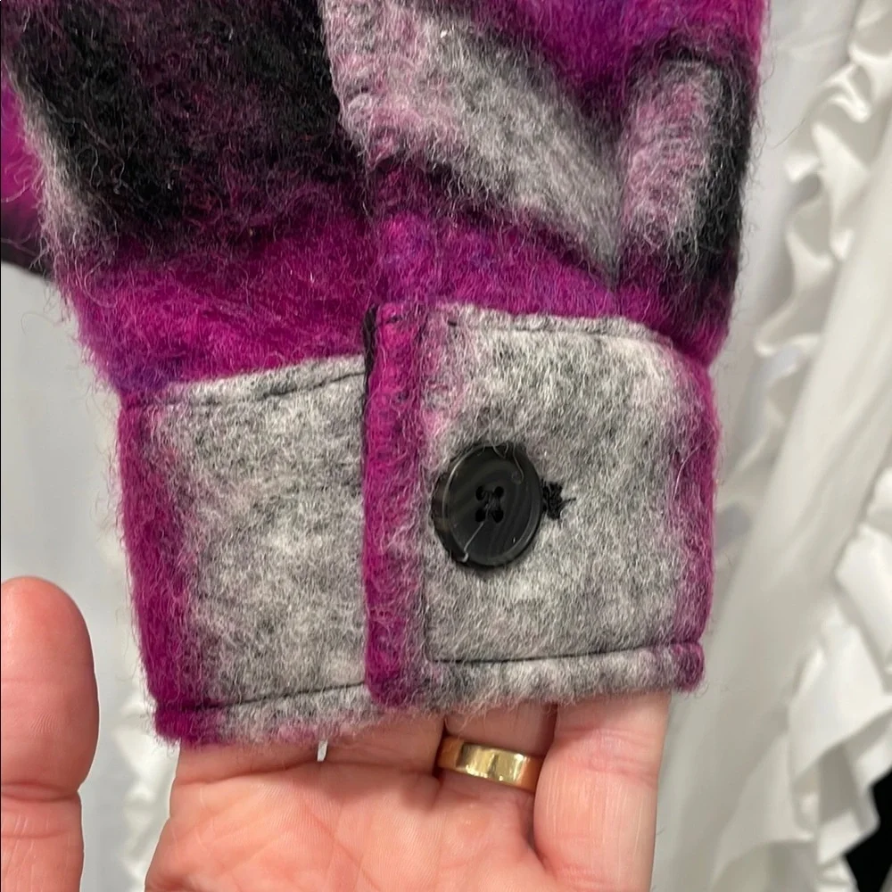 Blank NYC Stylish Plaid Jacket in Purple and Black nwot